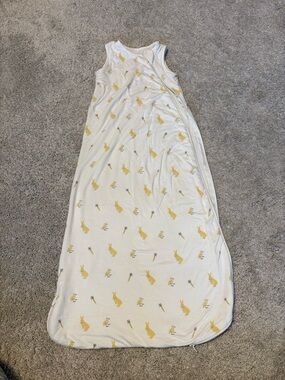 Kyte Baby White Sleeveless Sleep Sack with Yellow Print, Size Large, 1.0 tog